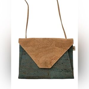 Cork & Co Portugal Two Tone Envelope Cork Vegan Bag